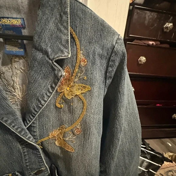 Jou Jou Denim Jacket with Gold Embroidery - Picture 7 of 7